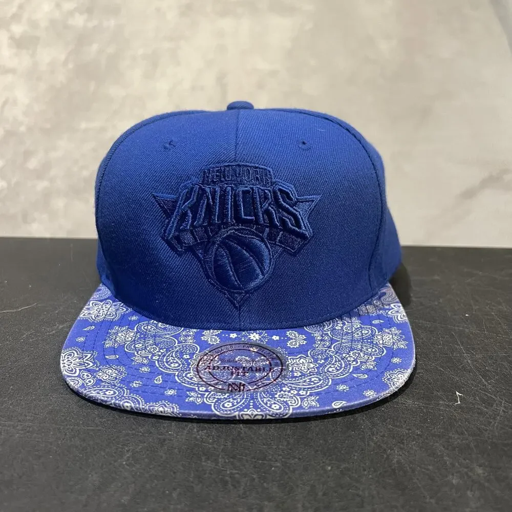 New York Knicks Hat Cap Snap Back Paisley NBA Basketball Mens Mitchell 80s